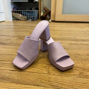 Lilac Platform Chunky Heels